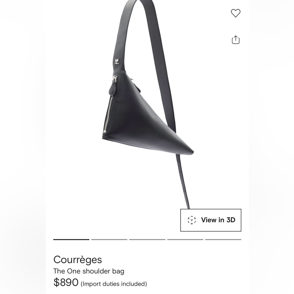 Very special & unique shape small Courreges , wristlet, shoulder crossbody bag .